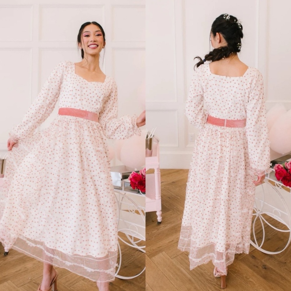 Elegant Pink Floral Maxi Dress